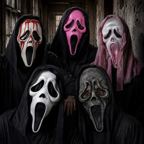Fluorescent ghost face mask - fluorescent,