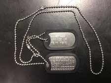 Custom Set Personalised Stainless Steel Dog Tags Army US ID Military Embossed