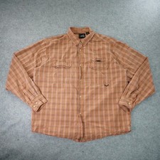 Vintage Levis Silvertab Shirt Mens XL Button Up Orange Plaid 90s Y2K Long Sleeve