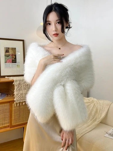 Women fluffy faux fur wedding - women,