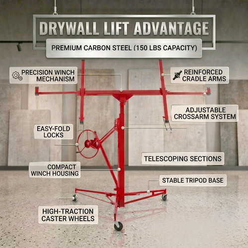 11ft drywall lift panel hoist - drywall,