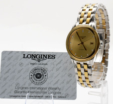 [EXC+5 w/Paper] LONGINES Flagship L4.774.3 Gold 12P Diamond AT Men's Watch JAPAN
