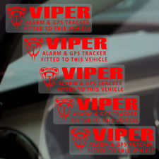 5 x Stickers VIPER GPS Alarm Tracking Signs Device Car Van Tracker Security Red