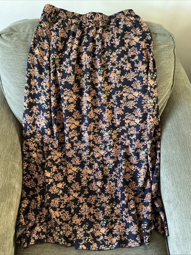 Navy pink brown floral - brown,