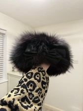 Real Fur Vintage Hat With Silk