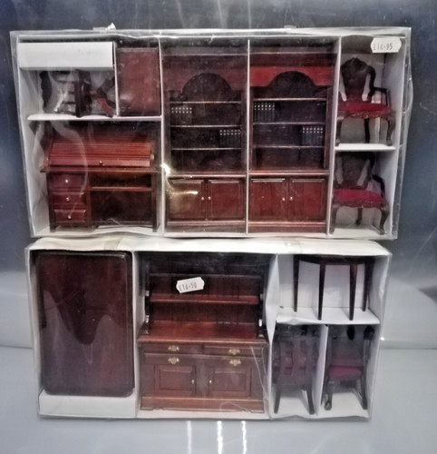 Vintage dolls house - dolls, furniture