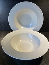 Pair of Wedgwood Paul Costelloe Limestone Rim Cereal Bowls. 8 7/8”. Excellent.