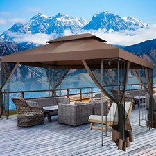 Pop up Gazebo 10X13 Outdoor Canopy Tent with Mosquito Netting for Patio Garden.