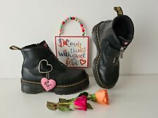 Women's Dr Martens Lazy Oaf buckle boots heart platform quad sole UK6 EU39 US8
