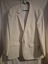 Mens White Dinner Jacket Size 48S Chest Excellent Condition