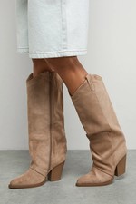 Faith Beige Western Boots