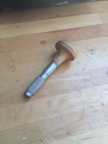 Pin vice with wooden - pin, handle