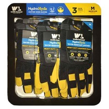 Wells Lamont Hydra Hyde Leather Work Gloves Safety Waterproof Size M Pack 3Pairs