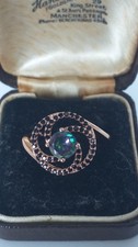 Vintage 1990-s 14 Ct Rolled Gold Mystic Topaz Ring Size UK R US 8.5  Hallmarked