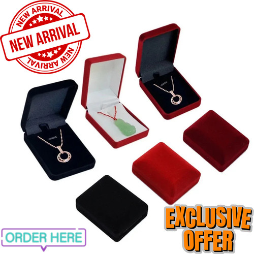 Velvet necklace box - velvet, pendant