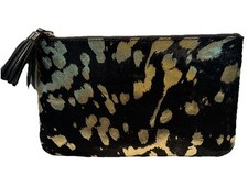 Preloved Excellent condition Billy Bag Black and Gold Small Leather Clutch 