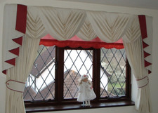 SWAGS AND TAILS SETS , BRAND NEW, FITS UP TO 100" WIDE X 89" CURTAIN DROP