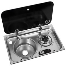 NAVY LOAD COMBI UNIT LEFT HAND SINK & HOB CARAVAN CAMPERVAN GAS COOKER BURNER