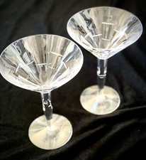2 Large Stuart Crystal Jasper Conran ICE Martini/Cocktail Glasses 13 D x 19cm H