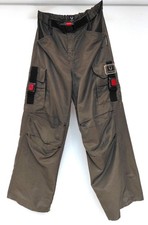 Vintage Rare Mens Red LED Cyberdog Khaki Green Size Medium Baggy Cargo Trousers
