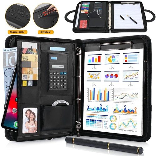 Zipped padfolio leather - zipped,