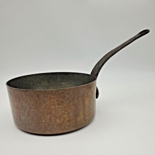 Old vintage copper pan tin - vintage,
