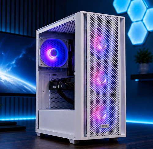 White gaming intel - white, pc