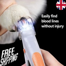 Dog Cat Pet Nail Clippers With LED Light Cutter Claw Grinder Scissor Toe Trimmer