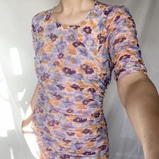 Zara floral ruched dress Medium