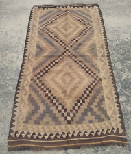 Vintage Traditional Geometric Turkish Multicolor Wool Kilim Rug Carpet 185x104cm