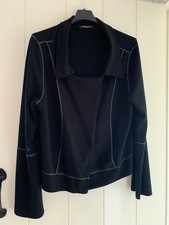 Annette Gortz Black Jersey Lightweight Collared Jacket Size M 