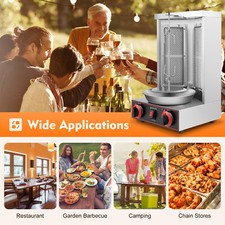 Vertical Shawarma Broiler Machine LPG Gas Doner Kebab Gyro Grill Machine 3KW