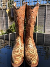 DISCOUNT!! Beautiful Genuine Snakeskin & Leather Cowboy Boots - Unisex - BNWT