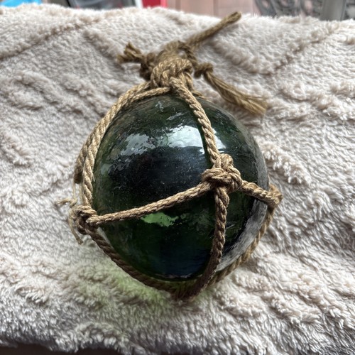 Vintage green glass fishing - vintage,