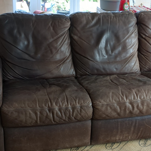 Natuzzi brown leather sofa - natuzzi,