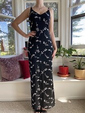 Vintage Saks Fifth Avenue Black Beaded Dress Huey Waltzer Sz 8