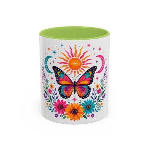 Butterfly sunflower coffee mug - butterfly,
