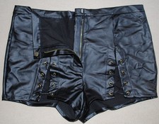 Ladies shiny black short shorts by Ann Summers 16-18 v good