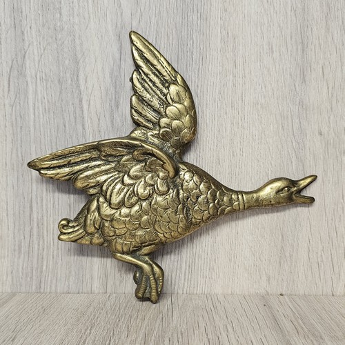 Vintage brass flying duck wall - vintage,