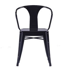Tolix Metal Vintage Chairs Kitchen Breakfast Dining Chair Sedia Due Black - One