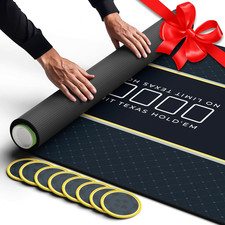 Poker Table Top 178 X 89 Cm, Texas Hold'Em Poker Mat for Home Game Nights up to 