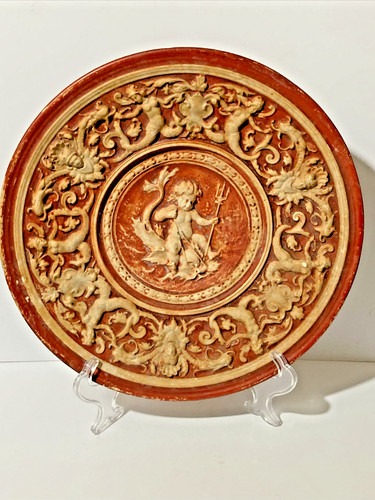 Vtg chalkware wall - chalkware, plaque
