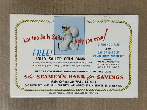 Postcard seamen bank for - postcard,