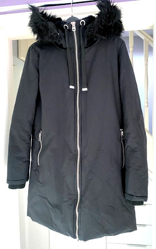Zara black longline puffer - black,
