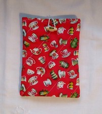 RED TEATIME FABRIC Quilted