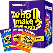 Who'll Make Me Laugh? Party Game for Adults - Fun Card Game for Group 100 Tasks
