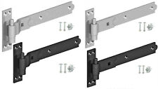 Hook and Band Hinges Heavy Duty Gate Shed Stable Shed Door Galvanised or Black