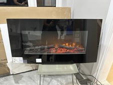 Electric Fire Black Log Effect