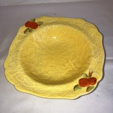 Royal  Venton Ware Yellow Dish With Rim Decorated With Orange Fruits