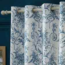 Laura Ashley Tuileries Lined MIDNIGHT PAIR OF EYELETS Curtains  W163 DROP 137CM